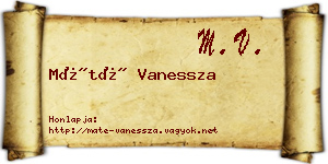 Máté Vanessza névjegykártya